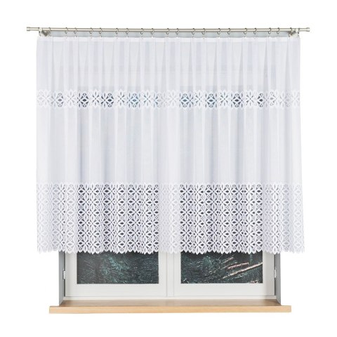 Firanka żakardowa na metry 018869 wysokość 130 cm kolor biały
