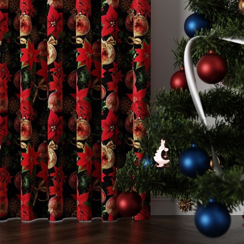 ZŁOTE BOMBKI Tkanina dekoracyjna NINA WODOODPORNA, 160cm, kolor 001 czerwono czarny DBN172/NIW/001/160000/1