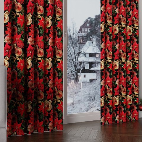 ZŁOTE BOMBKI Tkanina dekoracyjna NINA WODOODPORNA, 160cm, kolor 001 czerwono czarny DBN172/NIW/001/160000/1