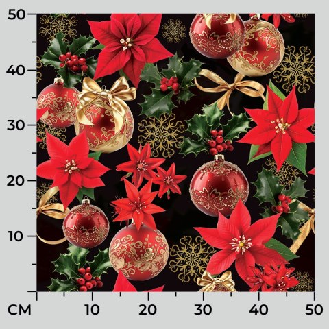 ZŁOTE BOMBKI Tkanina dekoracyjna NINA WODOODPORNA, 160cm, kolor 001 czerwono czarny DBN172/NIW/001/160000/1