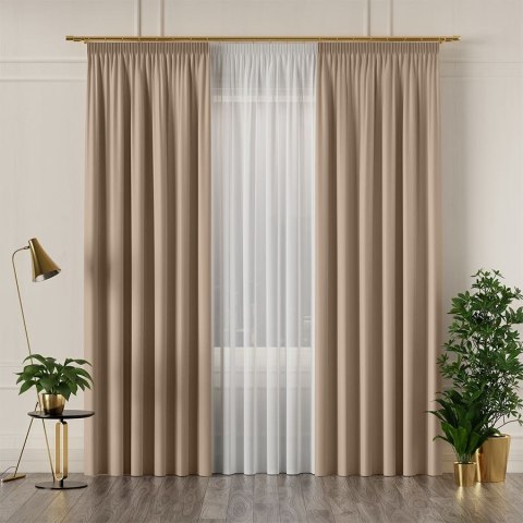 GRETA Tkanina dekoracyjna typu blackout, wysokość 320cm, kolor 004 beżowy 004204/TDP/004/000320/1