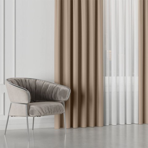 GRETA Tkanina dekoracyjna typu blackout, wysokość 320cm, kolor 005 ciemny beżowy 004204/TDP/005/000320/1