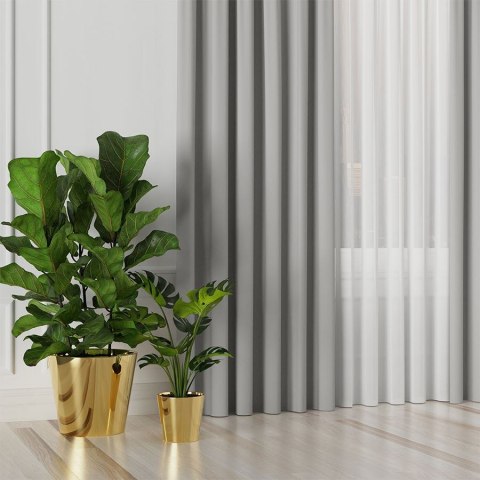 GRETA Tkanina dekoracyjna typu blackout, wysokość 320cm, kolor 012 jasny szary 004204/TDP/012/000320/1