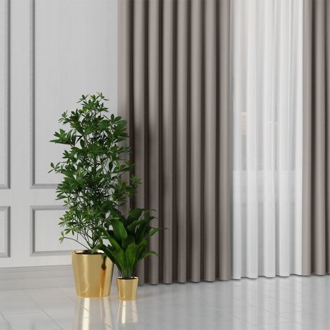 GRETA Tkanina dekoracyjna typu blackout, wysokość 320cm, kolor 013 chłodny szary 004204/TDP/013/000320/1