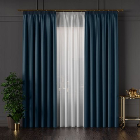 GRETA Tkanina dekoracyjna typu blackout, wysokość 320cm, kolor 016 granatowy 004204/TDP/016/000320/1