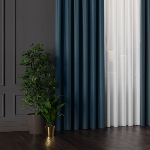 GRETA Tkanina dekoracyjna typu blackout, wysokość 320cm, kolor 016 granatowy 004204/TDP/016/000320/1