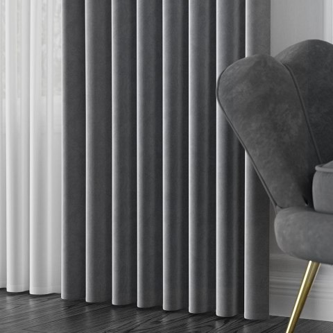 VELVET Tkanina dekoracyjna, wysokość 300cm, kolor 070 ciemny szary VELVET/TZP/070/000300/1