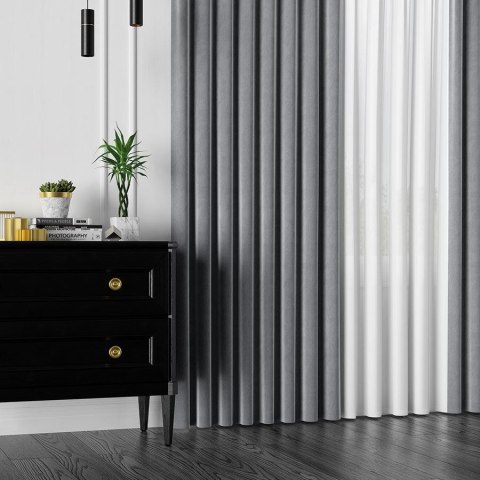 VELVET Tkanina dekoracyjna, wysokość 300cm, kolor 070 ciemny szary VELVET/TZP/070/000300/1