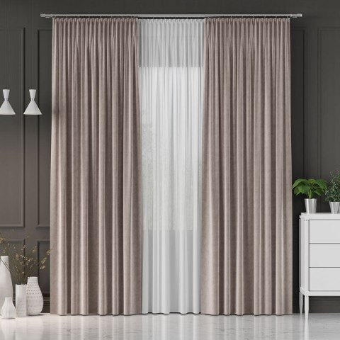 VELVET Tkanina dekoracyjna, wysokość 300cm, kolor 073 ciepły jasny szary VELVET/TZP/074/000300/1