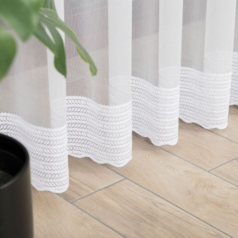 Firanka haftowana na metry 083399 wysokość 280 cm kolor biały