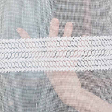 Firanka haftowana na metry 083399 wysokość 280 cm kolor biały