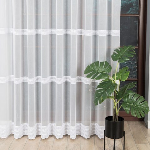 Firanka haftowana na metry 083399 wysokość 280 cm kolor biały