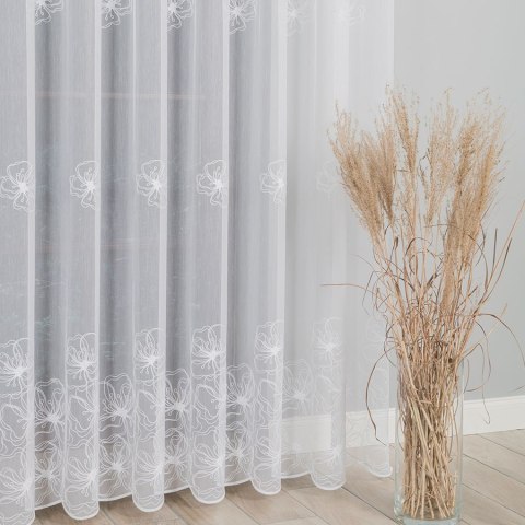 Firanka haftowana na metry 051204 wysokość 280 cm kolor biały