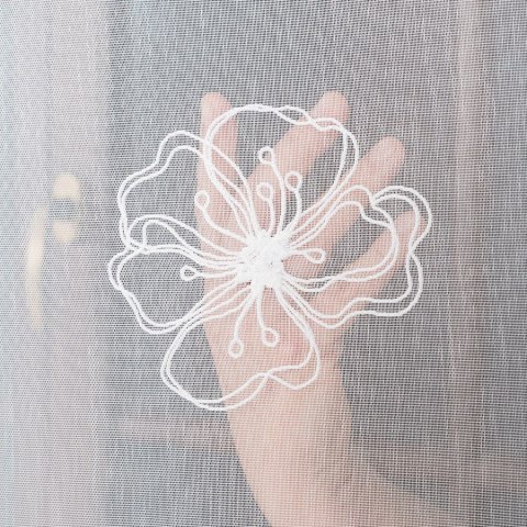 Firanka haftowana na metry 051204 wysokość 280 cm kolor biały