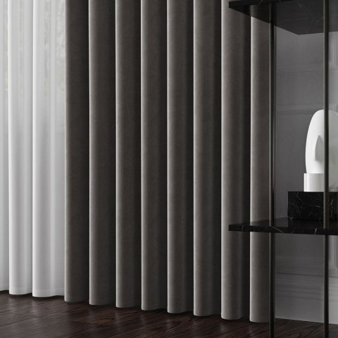 VELVET Tkanina dekoracyjna, wysokość 300cm, kolor 079 ciepły ciemny szary VELVET/TZP/079/000300/1