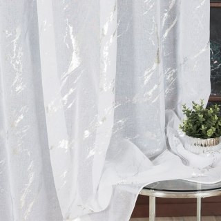 Firanka fantazyjna z ołowianką, wysokość 300cm, kolor 001 biały ze srebrnym 132101/OLO/001/000300/1