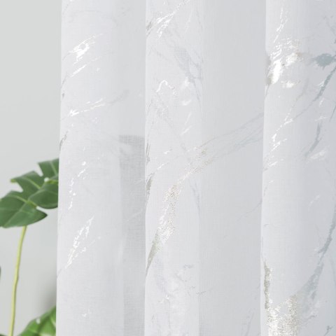 Firanka fantazyjna z ołowianką, wysokość 300cm, kolor 001 biały ze srebrnym 132101/OLO/001/000300/1