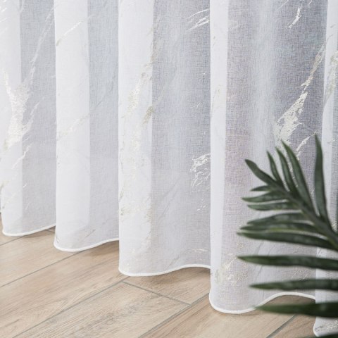 Firanka fantazyjna z ołowianką, wysokość 300cm, kolor 001 biały ze srebrnym 132101/OLO/001/000300/1