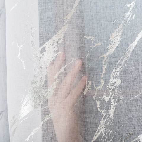 Firanka fantazyjna z ołowianką, wysokość 300cm, kolor 001 biały ze srebrnym 132101/OLO/001/000300/1