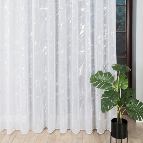 Firanka fantazyjna z ołowianką, wysokość 300cm, kolor 001 biały ze srebrnym 132101/OLO/001/000300/1