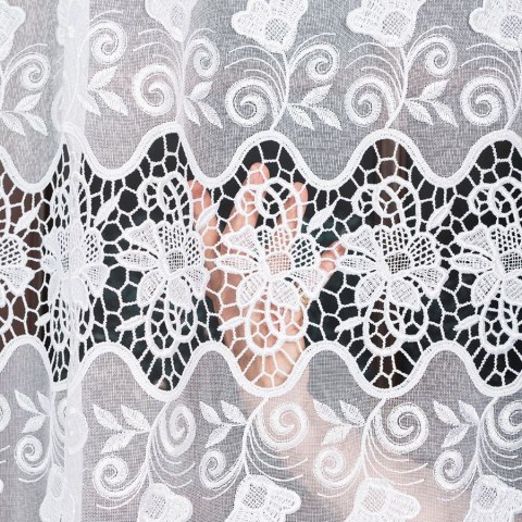 Firanka na markizecie, wysokość 250cm, kolor 001 biały 122625/433/001/000250/1