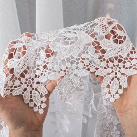 Firanka na markizecie, wysokość 250cm, kolor 001 biały 122625/433/001/000250/1