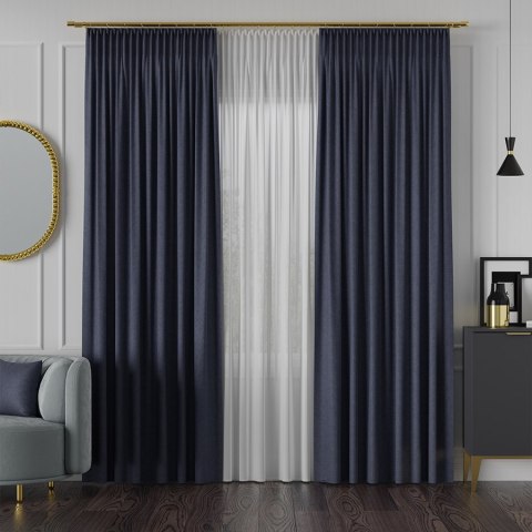 MANUEL Tkanina dekoracyjna, wysokość 300cm, kolor 801 ciemny niebieski TD0016/TDP/801/000300/1