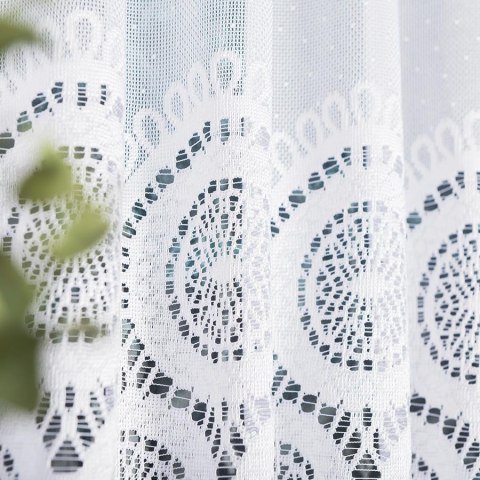Zazdrostka żakardowa na metry 018535 wysokość 30 cm kolor biały