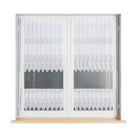 Zazdrostka żakardowa na metry 018535 wysokość 30 cm kolor biały