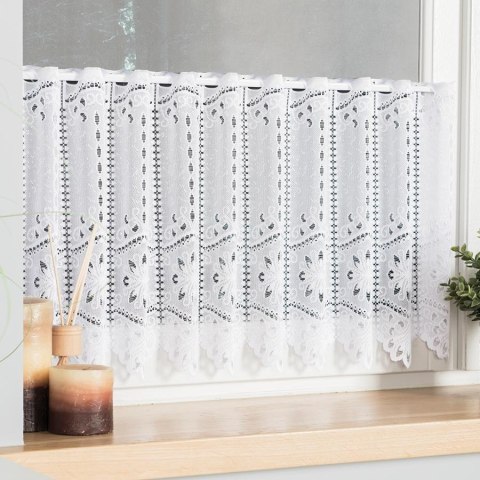 Zazdrostka żakardowa na metry 018533 wysokość 40 cm kolor biały