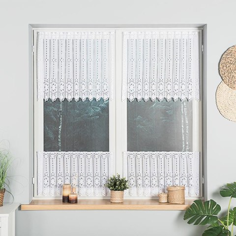 Zazdrostka żakardowa na metry 018533 wysokość 40 cm kolor biały