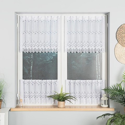 Zazdrostka żakardowa na metry 018534 wysokość 60 cm kolor biały