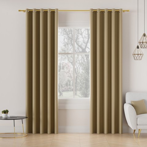 DONA Tkanina dekoracyjna typu blackout, wysokość 280cm, kolor 804 ciemny beżowy TD0015/TDP/804/000280/1