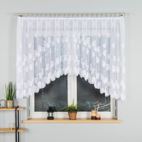 Firanka gotowa żakardowa NORA 130x300 cm kolor biały