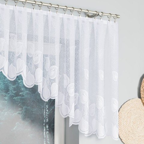 Firanka żakardowa gotowa NORA 90x400 cm kolor biały