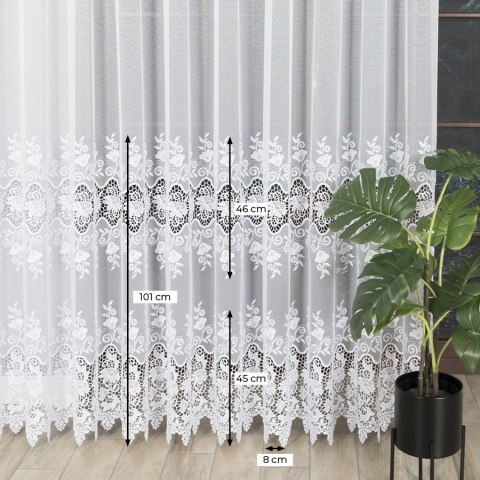 Firanka na markizecie, wysokość 250cm, kolor 001 biały 122625/433/001/000250/1