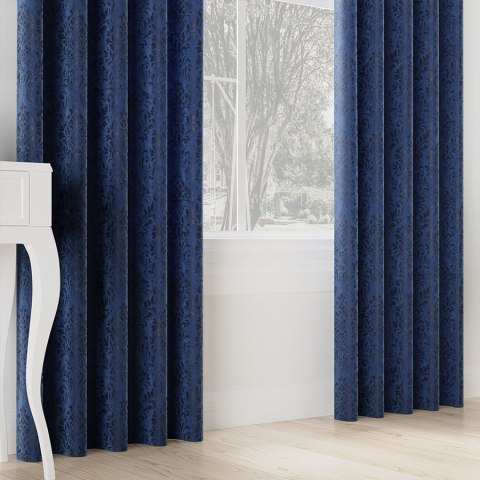 MADELINE Tkanina dekoracyjna, wysokość 300cm, kolor 019 ciemny niebieski 374165/TZP/019/000300/1