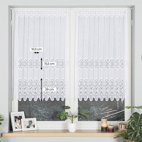 Firanka żakardowa 018535 wysokość 110 cm kolor biały