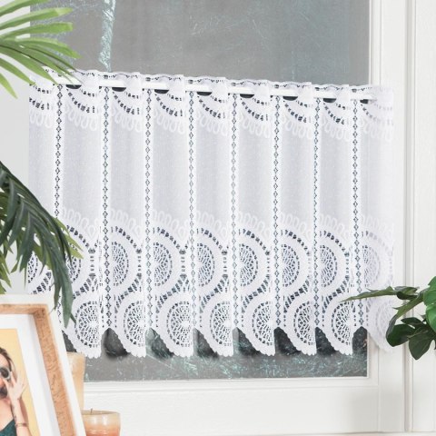 Zazdrostka żakardowa na metry 018535 wysokość 40 cm kolor biały