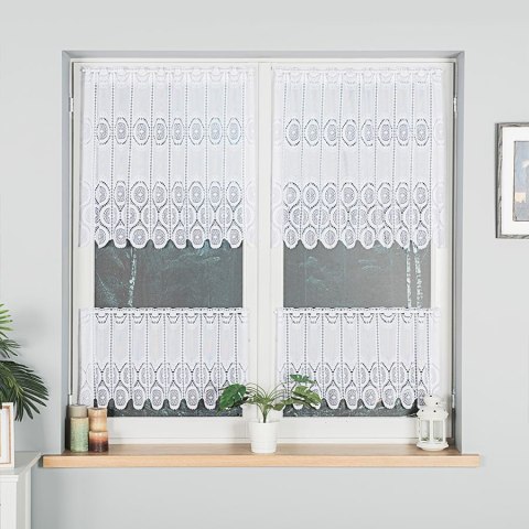 Zazdrostka żakardowa na metry 018535 wysokość 40 cm kolor biały