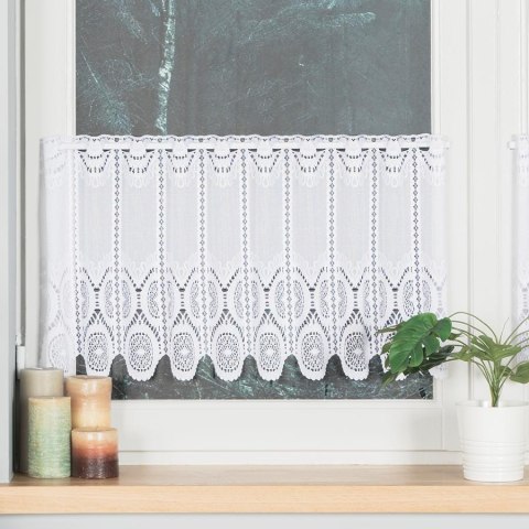 Zazdrostka żakardowa na metry 018535 wysokość 40 cm kolor biały
