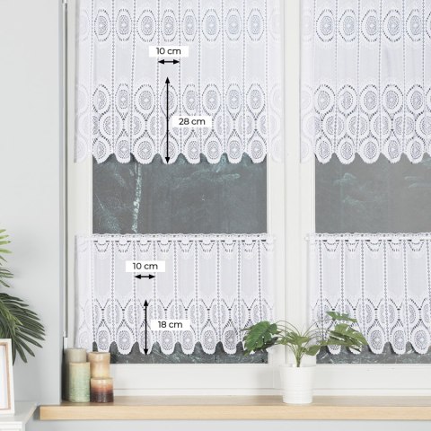 Zazdrostka żakardowa na metry 018535 wysokość 40 cm kolor biały