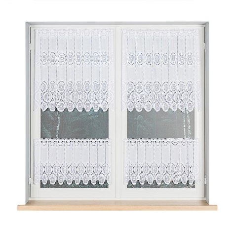 Zazdrostka żakardowa na metry 018535 wysokość 40 cm kolor biały