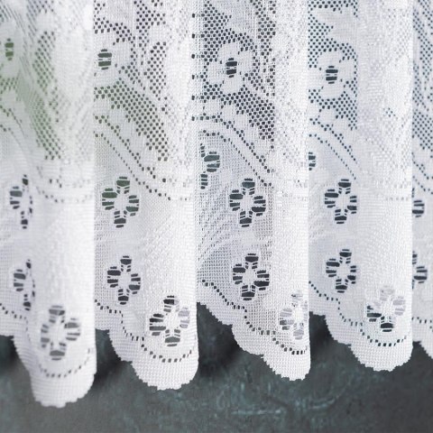 Zazdrostka żakardowa na metry 018529 wysokość 90 cm kolor biały