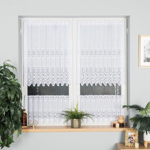 Zazdrostka żakardowa na metry 018535 wysokość 90 cm kolor biały