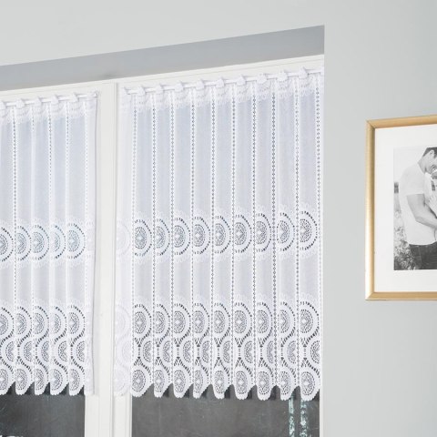 Zazdrostka żakardowa na metry 018535 wysokość 90 cm kolor biały