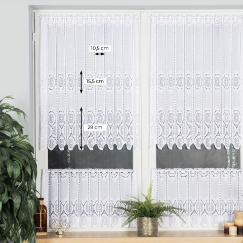 Zazdrostka żakardowa na metry 018535 wysokość 90 cm kolor biały