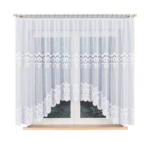 Firanka żakardowa gotowa DARIA 160x400 cm kolor biały