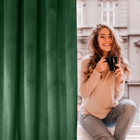 ZASŁONA GOTOWA D91 ROSA 140X250 CM CIEMNOZIELONY