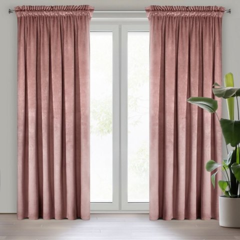 ZASŁONA GOTOWA D91 ROSA NA TAŚMIE CIEMNORÓŻOWY